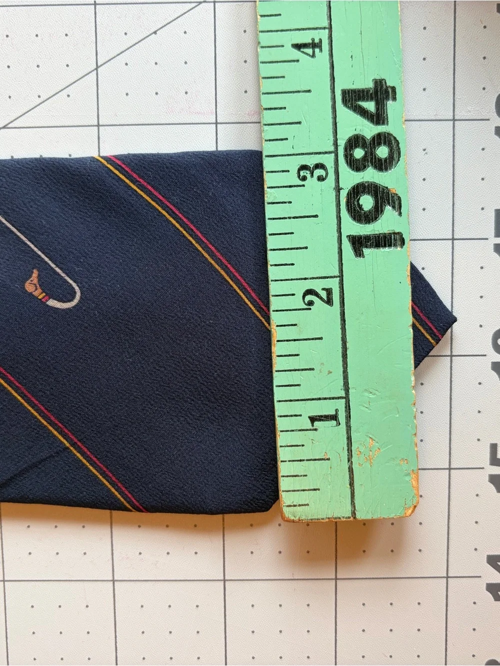 Vintage Gucci Navy Tie with Red and Gold Diagonal Stripes